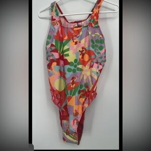 NWT ADIDAS x FARM RIO Multicolor One Piece Swimsuit Plus Size 18 Open Back
